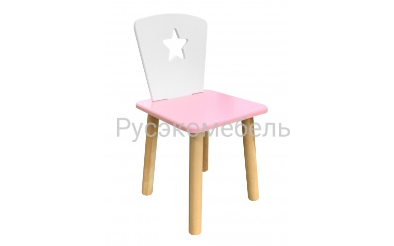 Детский розовый стульчик Звездочка
